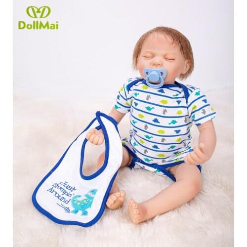 Dollmai Latest new 53cm 21" Silicone Bebe Dolls Reborn Doll Lifelike Babies Toy For Boys girls with pacifier gift