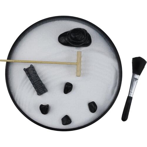 Home Office Tabletop Mini Zen Garden Landscape Sand Tray Kit With Stone Rake Rocks Bridge Sandbox for Stress Relief Relaxation