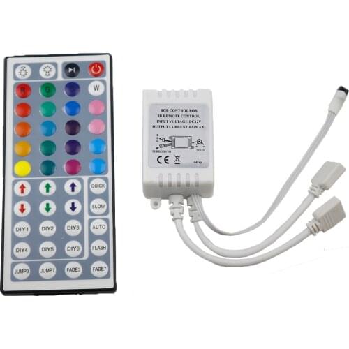 44 Keys Single Connectors IR Remote RGB Controller Output DC12V 2Ports Dimmer For 2835 3528 5050 SMD RGB LED Strip light Control