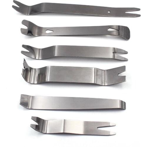 6Pcs/Set Car Audio Disassembly Tools Stainless Steel Automobile Stainless Steel Audio Disassembly Trim Pry Hand Tool Kit