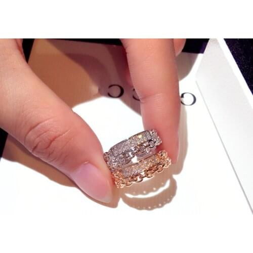 New Fashion Design Zircon Twist Rings For Women Mid Finger Knuckle Rings Students Jewelry gift wedding party