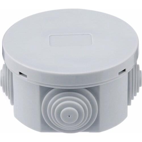 1pc Round Electric Junction Box 65x35mm / 80x40mm Grey Plastic For Outdoor Communications Enclosure Switch Case