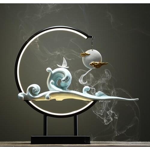 Charcoal Resin Charcoal Incense Burner Arabic Stick Holder Incense Burner Sandalwood Home Studio Quemador De Incienso Waterfall