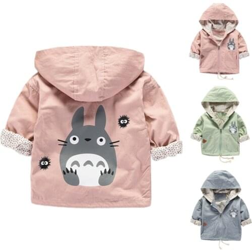Newborn Baby Girl Clothes New Spring Autumn Boys Jacket Windbreaker Cute Cartoon Totoro Hooded Baby Coat Children Outerwear 0-5Y