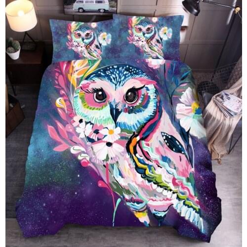 LOVINSUNSHINE 3d Printed Cartoon Owl Bedding Set Duvet Cover King Size Comforters For Queen Size Bed For Children