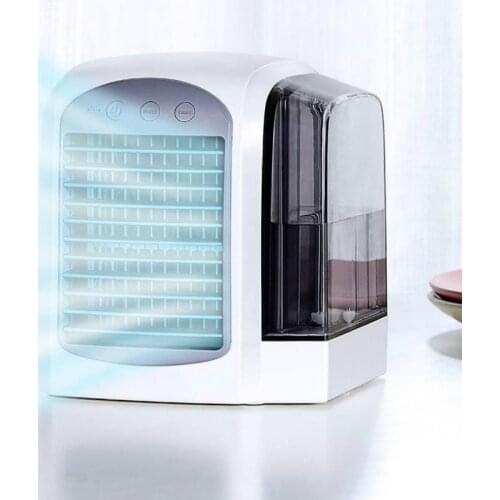 Mini Portable Air Conditioner Water Cooled Fan USB Office Desktop Add Water Ice Fan Air Conditioning Fan Home Office Bedroom