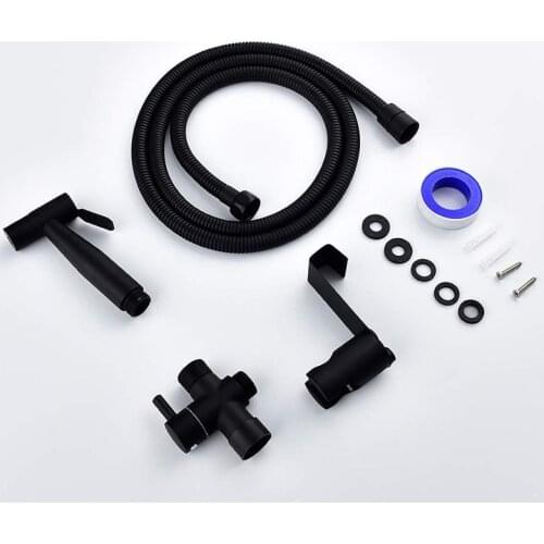 Black Handheld Toilet bidet sprayer set Kit Stainless Steel Hand Bidet faucet for Bathroom hand sprayer self cleaning