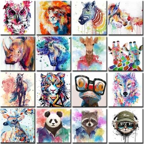 Painting By Numbers Adult On Canvas With Frame Acrylic Paint Kits Animal Diy Oil Pictures Coloring By Number For Home Decoration
