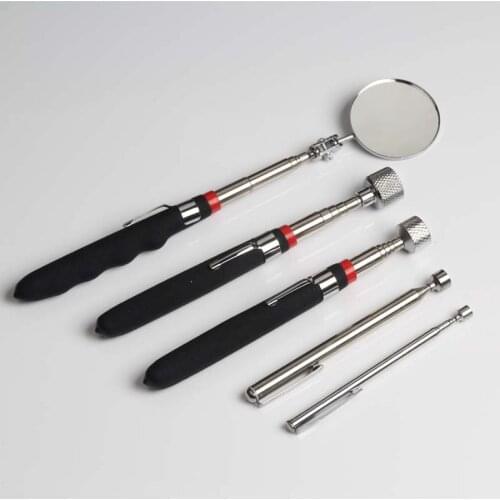 5Pcs Car Repair Tools Pick-up Tool Set Telescoping Inspection Mirror Magnetic Parts Tray Extendable Pickup Tool Accessories