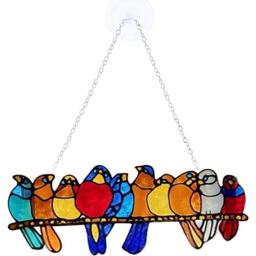 Creative Simple Style Cartoon Birds Ornaments Window Wall Pendant Home Room Decoration Supplies