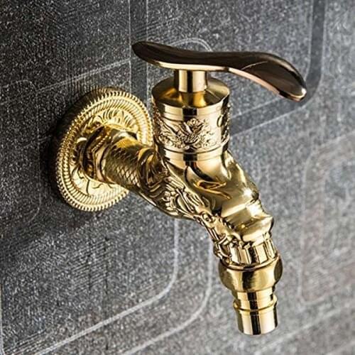 Wholesale and retail wall mounted bathroom faucet washing machine faucet sink mixed faucet Antique European style zinc