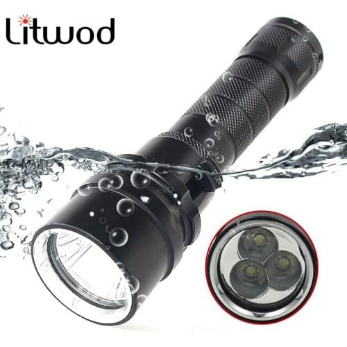 Original Cree XM-L 2 U3 T6 Diving Flashlight Torch Lamp Lanterna Waterproof 120 Meter Led Bulbs Light Litwod Stepless Dimming