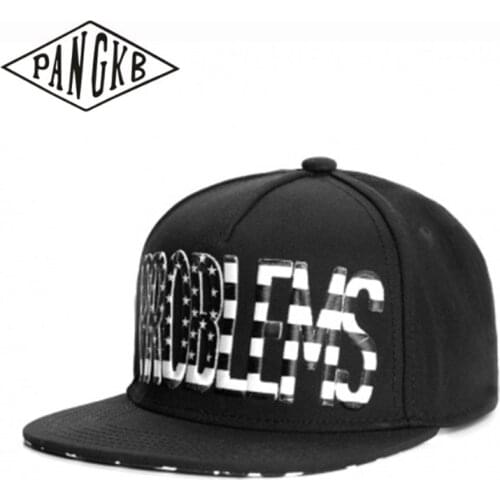 PANGKB Brand NINETYNINE CAP PROBLEMS black solid hip hop snapback hat for men women adult outdoor casual sun baseball cap