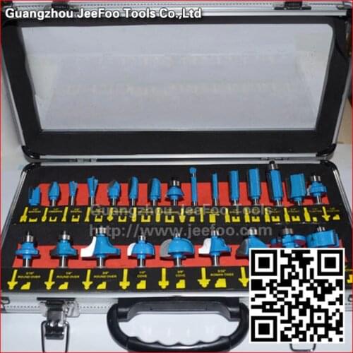 Shank Dia 6.35(1/4) &12.7(1/2) Whole set CNC wood carving bits Set heat-treated blade with Wood Case boxfessional Shan