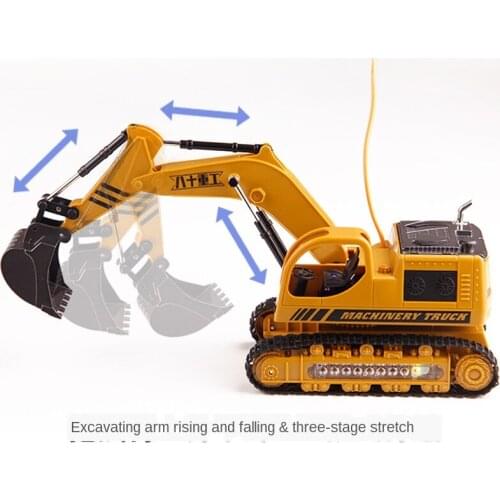 Upgraded Version Remote Control Engineering Crane Vehicle Toys LED Light 8070E Crawler Excavator RC Bottom Bracket Alloy Truck