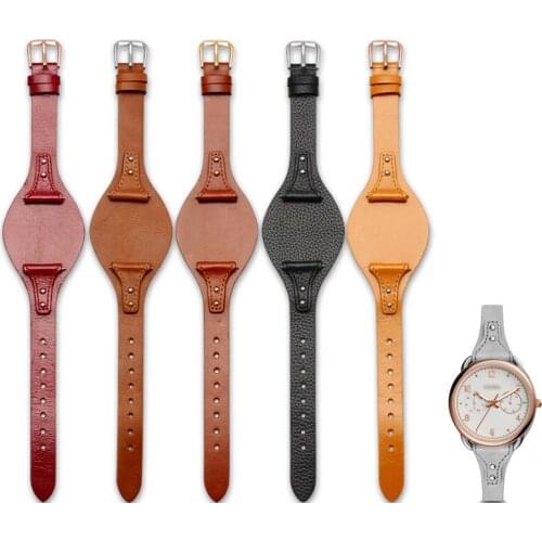 Genuine Leather watch strap 18mm cowhide watchband small belt women bracelet watch bands with mat for fossil activity bar