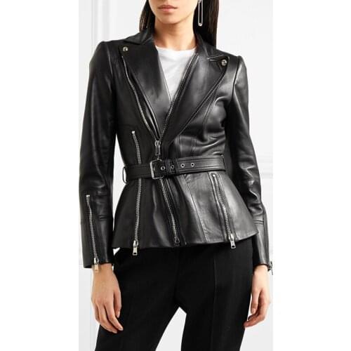 100% Genuine Leather Jacket Women Autumn Winter Clothes 2020 Korean Rivet Moto & Biker Sheepskin Coat Female Real Leather Coats