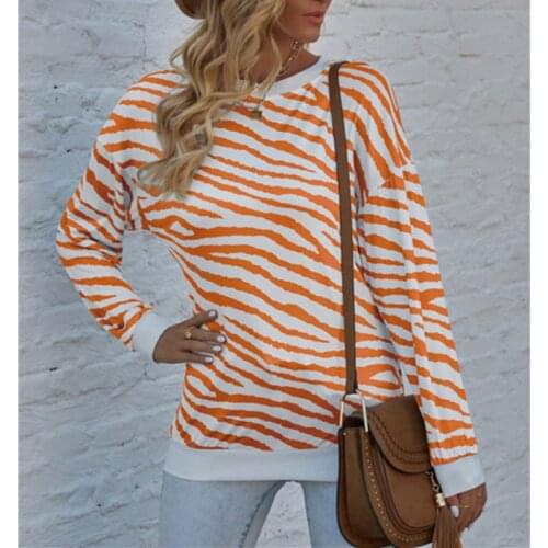 Long Sleeve T-shirt Zebra Print O-neck Fleece Hoodies Ladies Autumn Plus Size 5xl Red Loose Tops Casual Oversized Women Hoodies