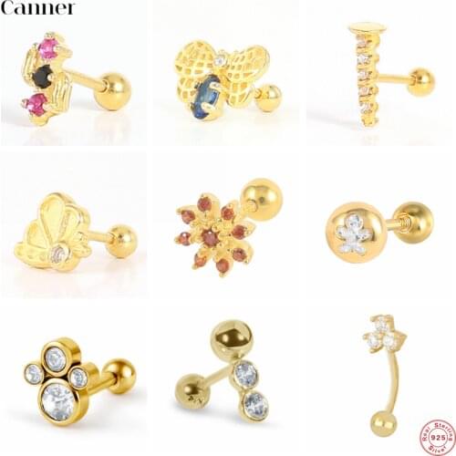 Canner 1pcs Earrings For Women Stud Earings Daisy Butterfly Thread Cartilage Piercing Jewelry 2021 Trend Pendientes Plata 925 W5