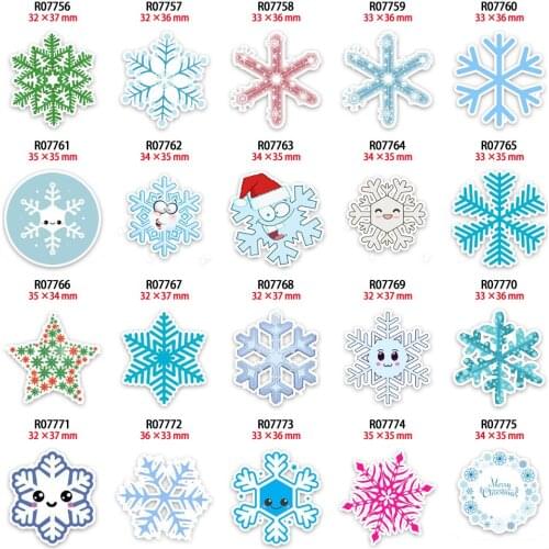 Winter Snowflake New Pattern planar resin 30pcs/lot Printed for Hair Bows Planar Resin Crafts R0775 R0776 R0777