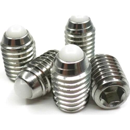 2pcs M12 M16 Allen nylon bead positioning screws hex socket ball head spring plunger screw stainless steel bolt 20mm-30mm length