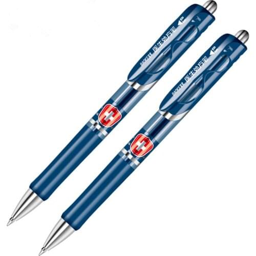 2 Pcs Blue Don't Fade for Long European Standard Press Type Medical Prescription Pen Gel Ink Pens