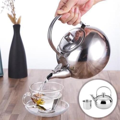 2021 Large Capacity Stainless Steel Teapot Container Coffee Pot Kettle Filter Restaurant Container Home Hotel Cafe Bar Teapot
