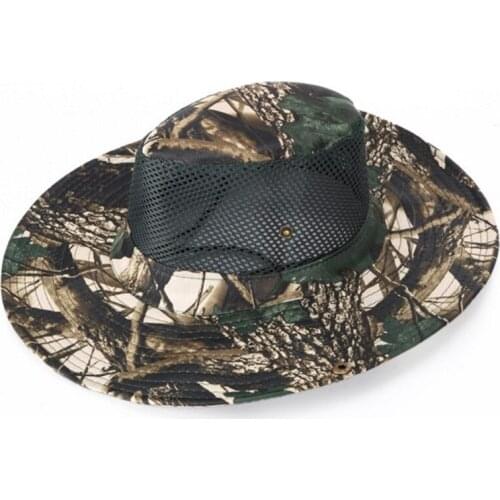 2021 Mens Summer Hat Tactical Boonie Hats Topee One Size for 58-60 Hot Bionic Camouflage Nude Bucket Hats Military