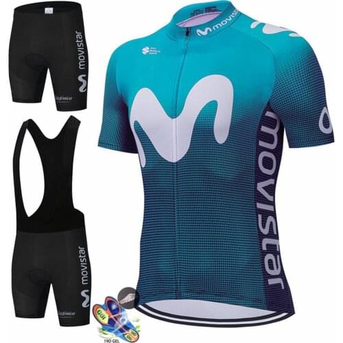 2021 New MOVISTAR Bicycle Team Short Sleeve Maillot Ciclismo Mens Cycling Jersey Summer breathable Cycling Clothing Sets