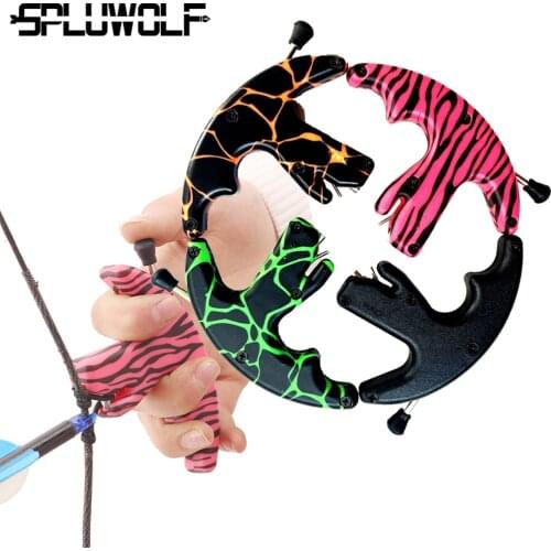 3 Finger High Qulity PE Archery Compound Bow Release Aids Caliper for Hunting Shooting