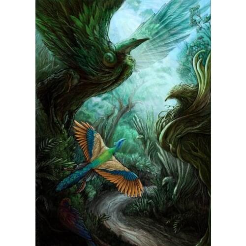 JMINE Div 5D Bird Phoenix Full Diamond Painting cross stitch kits art High Quality Animal 3D paint by diamonds