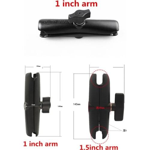 Aluminum 15CM Double Socket Arm for RAM Mounting 1" Balls Adapter Base Holder for Phones Car Motorcycle Action Cameras Accessory
