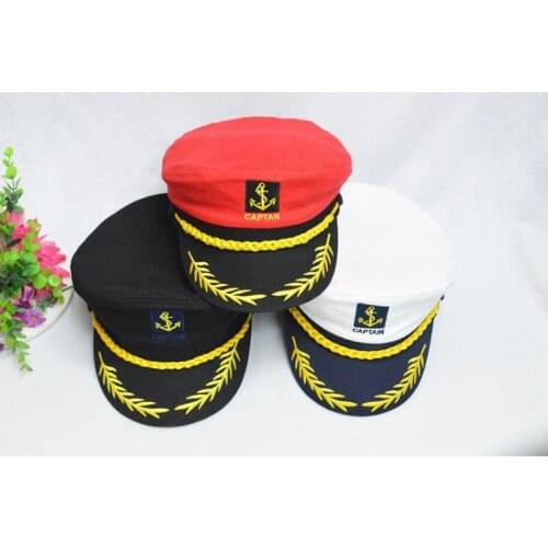 Free shipping 2017 Vintage New Men Women Flat Military Caps Uniform Captain Skipper Adjustable Sailor Caps Navy Hats