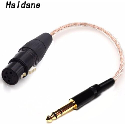 Free Shipping Haldane 6.35mm 1/4 Male to 4-Pin XLR Female Balanced Connect TRS Audio Adapter Cable Headphone Cable 10cm