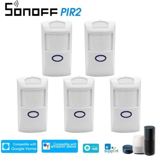 SONOFF PIR2 Wireless Dual Infrared Detector 433Mhz RF PIR Motion Sensor Smart Home Automation Security Alarm System for Alexa