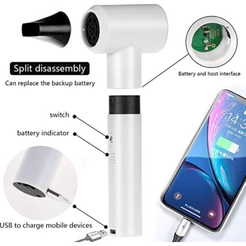 Wireless Hair Dryer with USB Port for Fine Arts Outdoors Travel Camping Tool(450W) Portable Rechargeable Blower Easy to Carry