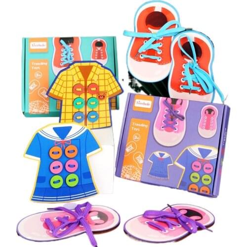 Childrens Early Childhood Education Concentration Fine Action Training Boys and Girls Practice Rope Game Buckle Kids Toy