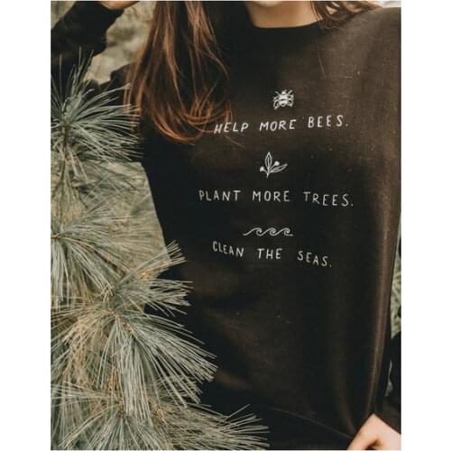 HELP MORE BEES SWEATSHIRT 2020 Fashion Harajuku Winter Hoodie Women Sweatshirts Autumn Streetwear Hoodies Pullovers