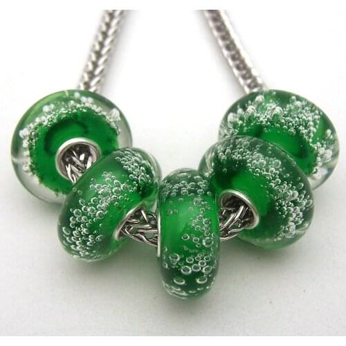 JGWGT 2982 5X 100% Authenticity S925 Sterling Silver Beads Murano Glass beads Fit European Charms Bracelet diy jewelry Lampwork