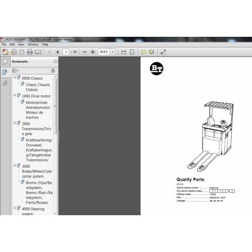 BT Riders and Handtrucks and Walkie Forklift Parts Catalog