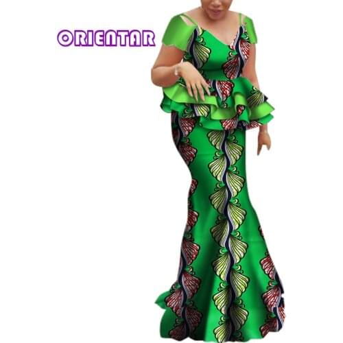 2 Pieces African Skirt Suits Set Women African Tops and Skirts Bazin Riche African Skirts for Women Clothes WY5882