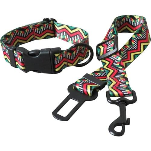 Fashion Soft Cat Dog Pet Safety Car Vehicle Strap Seatbelt Seat Belt Adjustable Collar Leash Harness Leads Rope Pet Accessories