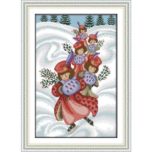 Joy Sunday A Tree Planting Girl Diy Creative Home Decoration 11&14CTChinese Cross Stitch Kit Needlework Set Embroidery Wholesale