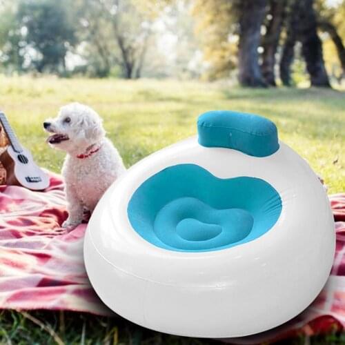 Inflatable Sofa Chair Soft Portable Flocking Round Lounge Chair New Style Inflatable Lazy Sofa Love Shape Recliner with Backrest