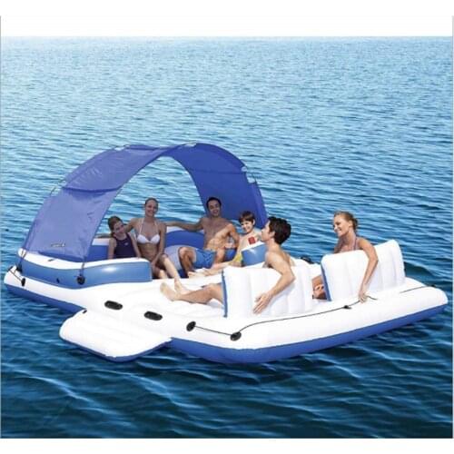 Inflatable island ocean park deck chair floating row sun-shading floating row rest