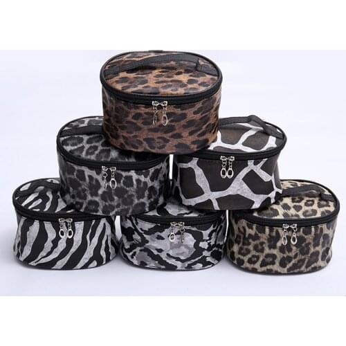 New fashion leopard PU women make up bag cosmetic cases travel Organizer Professional cosmetic bag box casual makeup beauty bag