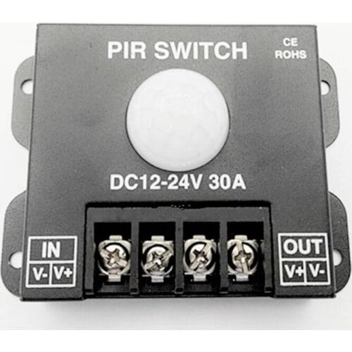 New DC 12V - 24V 30A PIR Sensor Switch Human body Infrared Motion Sensor Dimmer Controller For 5050 3528 LED Strip light