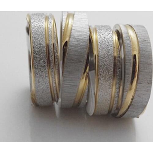 Wholesale 36 pcs Fashion 6mm 8mm Twill pearl yarn matt Stainless Steel Rings