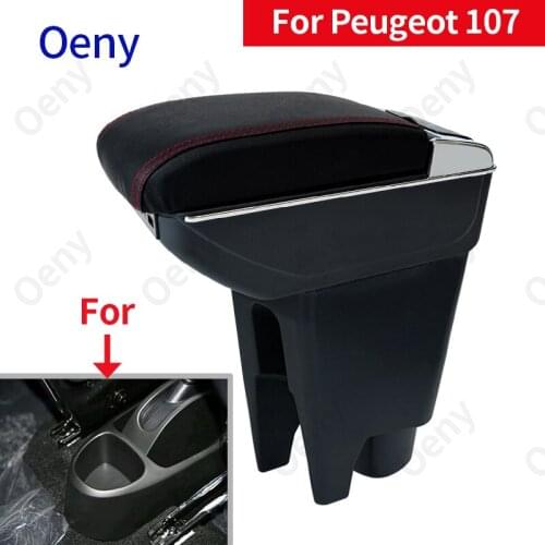 For Peugeot 107 Armrest box Interior Parts special Retrofit parts Car Armrest Center Storage box USB LED