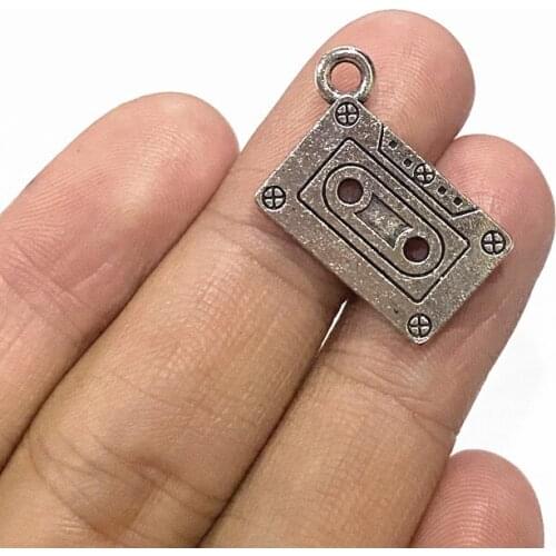 30pcs Cassette Charms Music Tape DIY Handmade Craft Pendant Necklace Key Chain Earring Charms Findings Jewelry Making Supplies